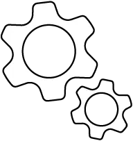 icone engrenage blanc